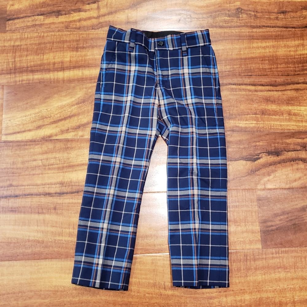 Janie and Jack NWT/EUC boys 4 dog intarsia sweater, plaid pants, plaid shirt - Picture 5 of 13